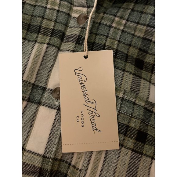Women'S Long SLEEVE Flannel Button-Down Hirt - Univeral Thread Dark Plaid SIZE S - Picture 2 of 8
